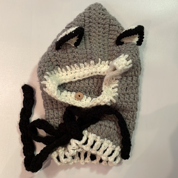 Super Cute Racoon Youth Winter Hat - Picture 3 of 3